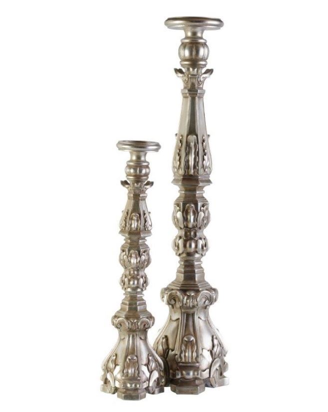 Candle Stick Tall Silver