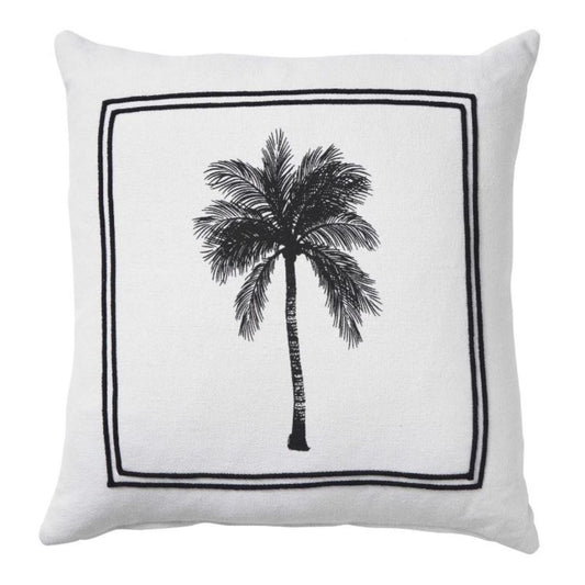 Black & White Raffles Palm Cushion