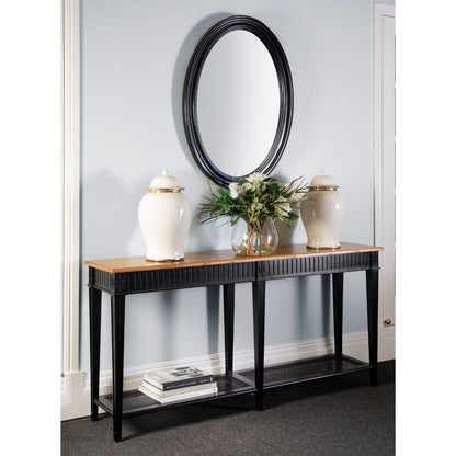 Laurent Console Table Black with Pecan Top