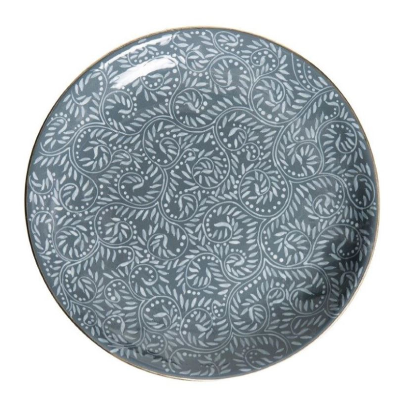 Ceramic Grey Maiden Hair Plate 35cm