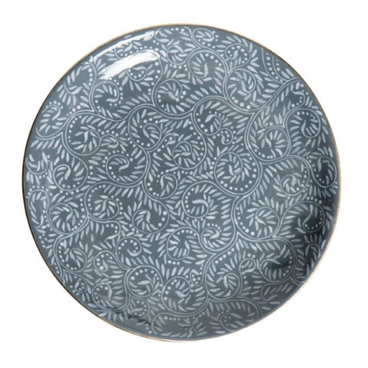 Ceramic Grey Maiden Hair Plate 35cm