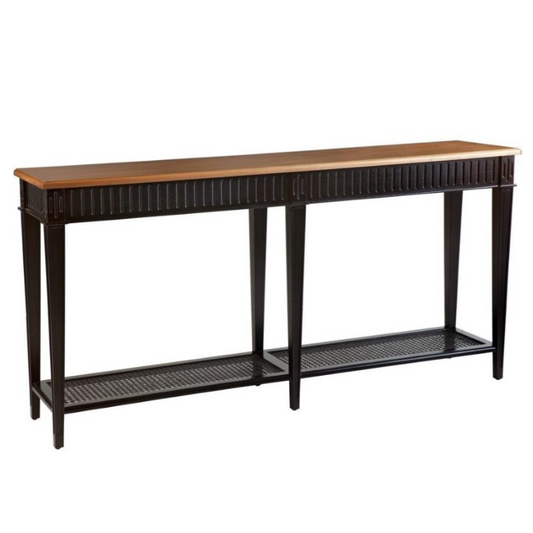 Laurent Console Table Black with Pecan Top