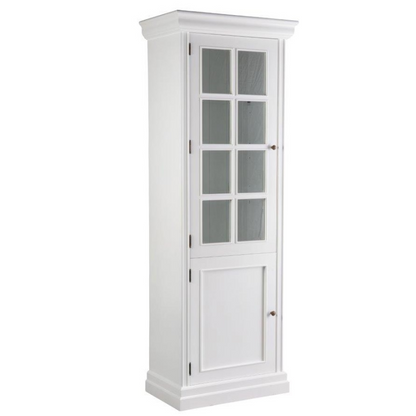 Davenport Display Cabinet Single White with Brass hardware