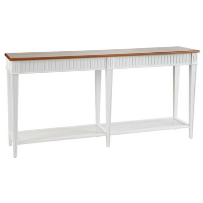 Laurent Console Table White with Pecan Top