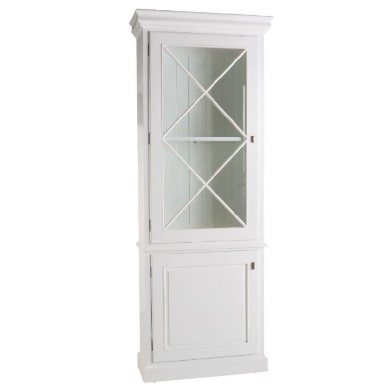 Barraux Single Glass Display Cabinet Brushed White