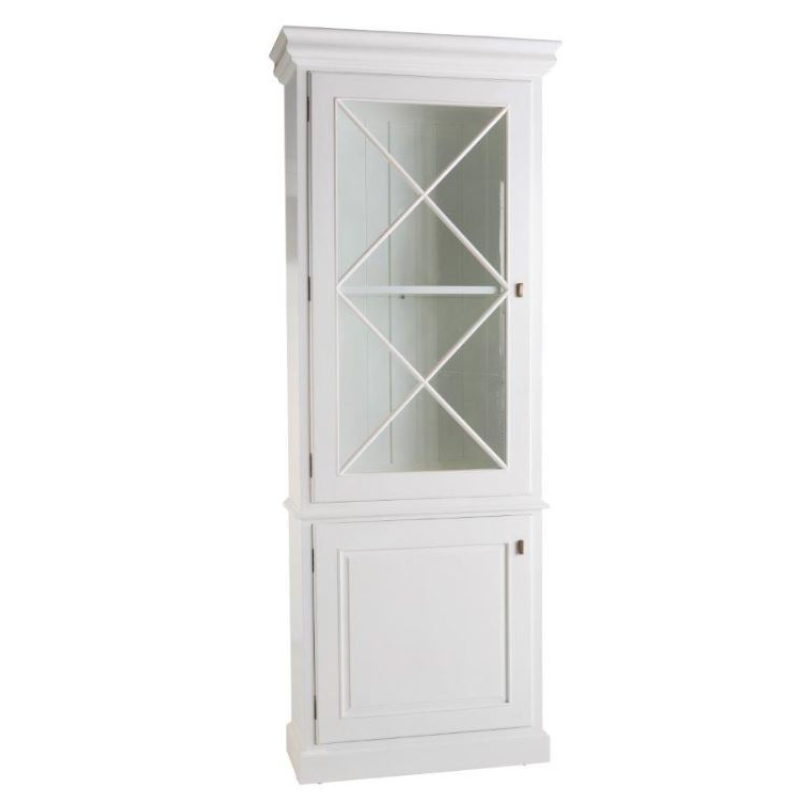 Barraux Single Glass Display Cabinet White