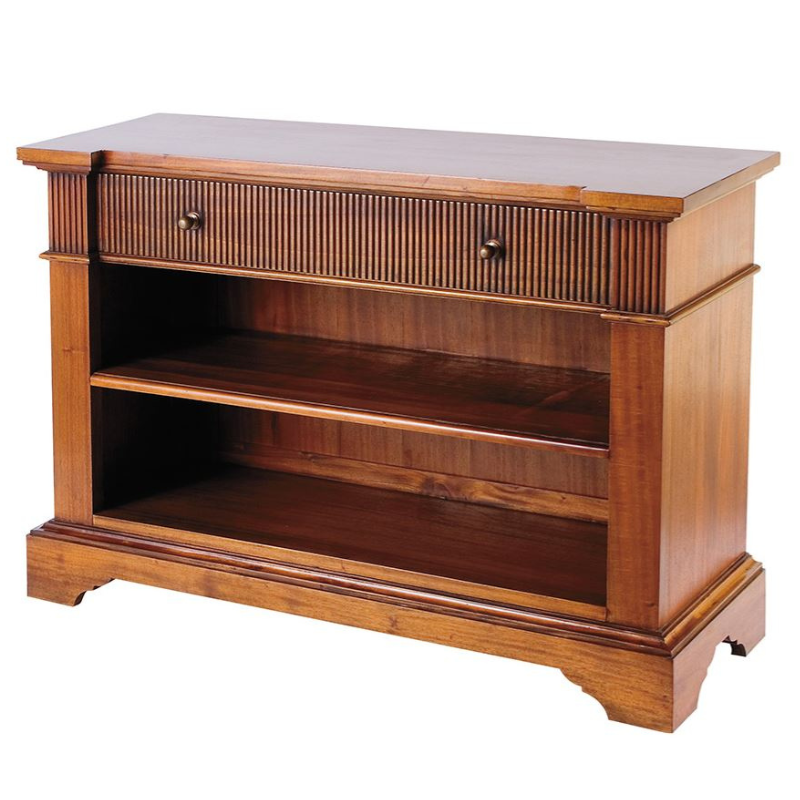 Hampton Small Entertainment Unit / Low Bookcase Walnut Stain